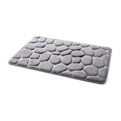 

US Non-Slip Pebble Flannel Bathroom Bath Rug Foam Pad Mat Shower Floor Carpet