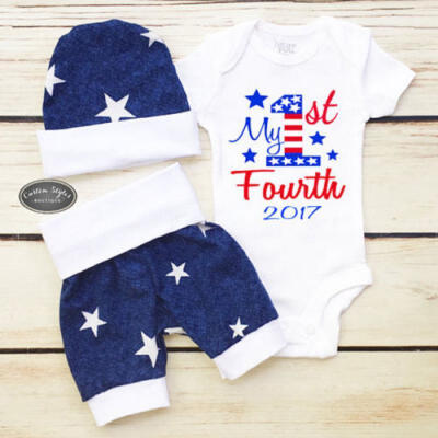 

Newborn Infant Kids Girl Boy Baby Three Piece Romper Bodysuit Clothes Outfit UK