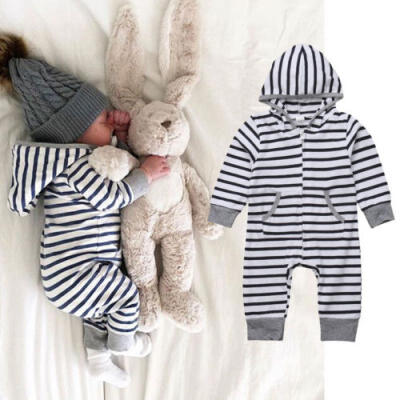 

Newborn Infant Baby Boy Girl Kids Cotton Hooded Romper Jumpsuit Clothes Outfits