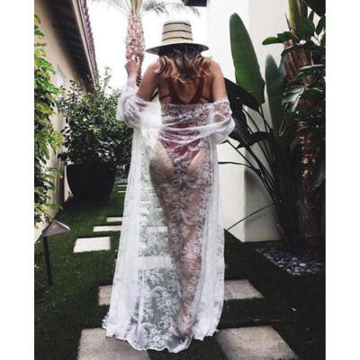 

Summer Women Long Beach Dress Swimwear Chiffon Cardigan Kaftan Bikini Cover UP