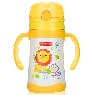 

Fisher-Price cups double handle insulation kettle baby cartoon learn cup 250ML yellow