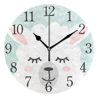 

Wall Clock No Drama Llama Cute Round Wall Clock Arabic Numerals Design