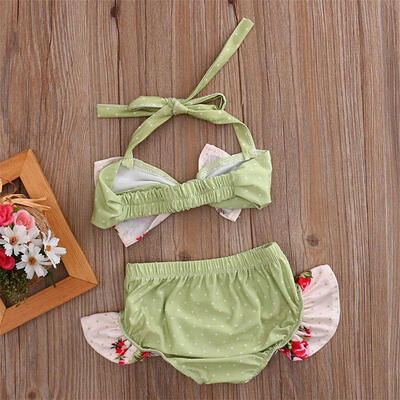 

Toddler Baby Kids Girls Bikini Bathing Suit Monofin Swimwear Swimsuit US Stock