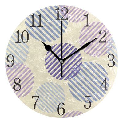 

Wall Clock Arabic Numerals Design Striped Circles Dot Round