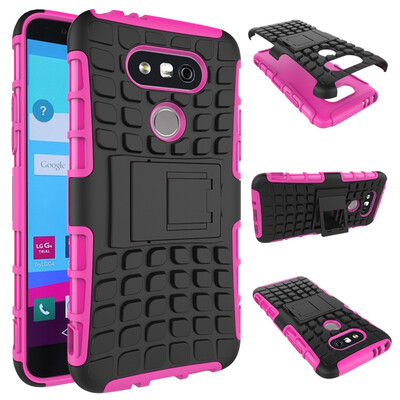 

Fivice LG G5 Case TPU anti-fall tire pattern back clip bracket phone case