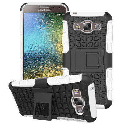 

Fivice Samsung E5 Case TPU anti-fall tire pattern back clip bracket phone case