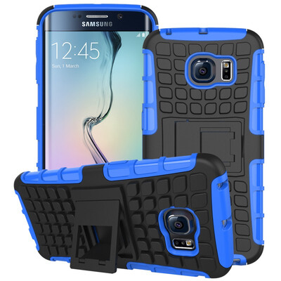 

Fivice Samsung S6 Edge Case TPU anti-fall tire pattern back clip bracket phone case