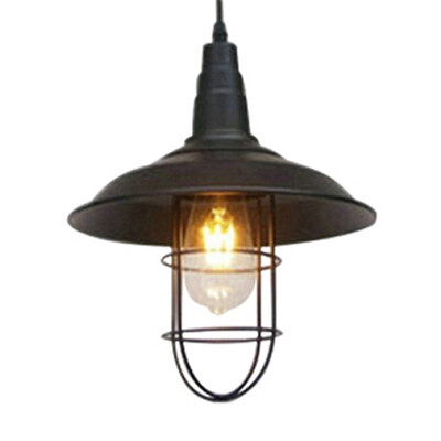 

Baycheer HL487008 Industrial Style Single-Bulb Hanging Lamp with Barn Shade Cage