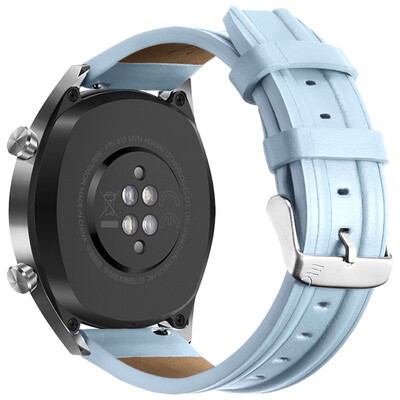

BRASPORT selected Italian leather quick release leather strap with 22mm wide flat mouth watch female model - ice blue