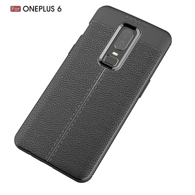 

Fivice Oneplus6 case Luxury leather TPU silicone anti-fall soft shell phone case