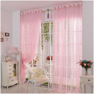 

MyMei Creative Room Fashion Print Flower Voile Door Curtain Window Room Curtain