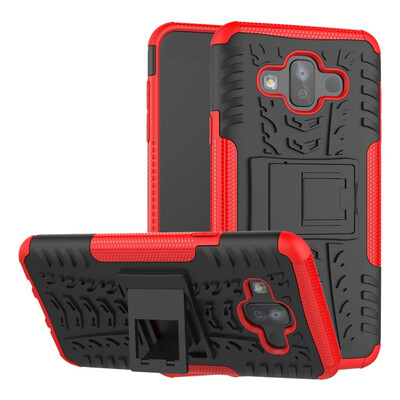 

Fivice Samsung J7 2018J737 Case TPU anti-fall tire pattern back clip bracket phone case