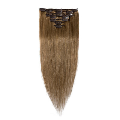 

7 PcsSet 100 Human Hair Clip In Hair Extensions Women Girls Long Straight Full Head Hair Extension