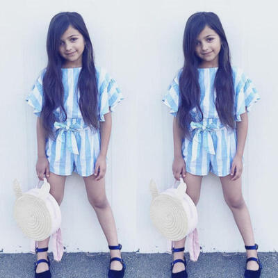 

Newborn Baby Girl Kids Toddler Infant Stripe Tops T-shirtShorts Outfits Clothes