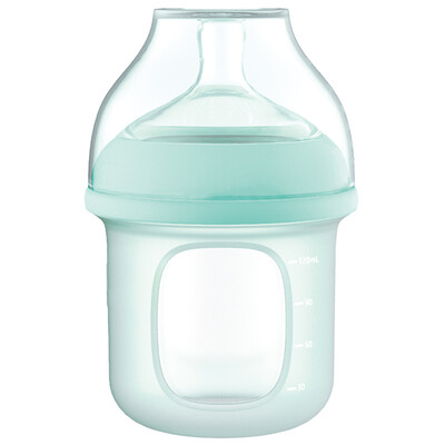 

Gb good child imitation breast milk real wide-caliber silicone bottle 120ml powder blue