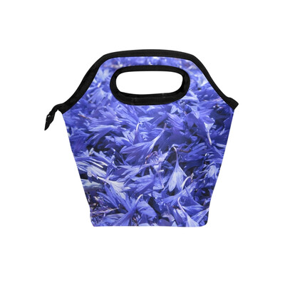 

Lunch Bag Purple Petals Tote Travel Picnic Insulated Handbags Portable Zipper Lunch Bag Box
