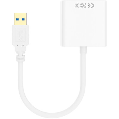

BIAZE USB3.0 VGA конвертер USB кабель внешний адаптер VGA графический адаптер совместим с USB2.0 внешний HD проектор / дисплей белый