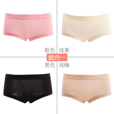 

Sexy cute girl underpants wave dot kawaii candy colored underware female waist lovely briefs exquisite gift box four pants