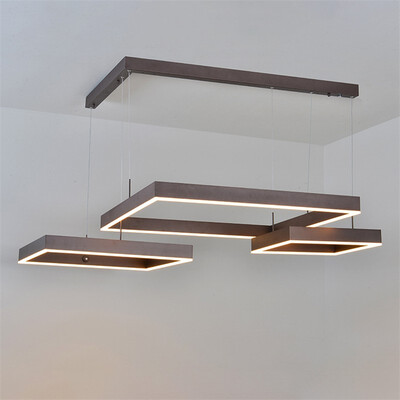 

Baycheer HL487481 Modern Linear LED Chandelier 3-LightSquare LED Chandelier 125W LED Ambient White Ligh