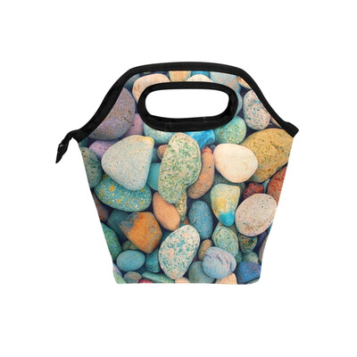 

Lunch Bag Tote Bag Colorful Stone Travel Picnic Organizer Lunch Holder Handbags Lunch Bag Box for Office