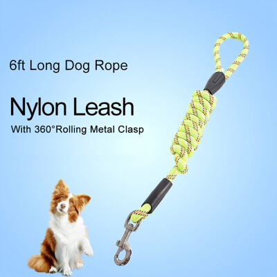 

Nylon Dog Leash 6ft Long Walking Dog Rope Metal Clasp Dog Chain Traction Rope for Dog Training Walking Outside