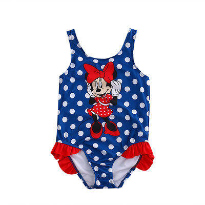 

kids Clothes Baby Girls Swimwear Toddler One Piece Minnie Striped Swimwears 1-5T