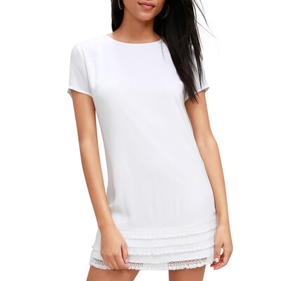 

Sexy Women Dress Summer Jurken Ladies Short Sleeve Lace Short Patchwork Chiffon Dress Streetwear Black Womens Clothing