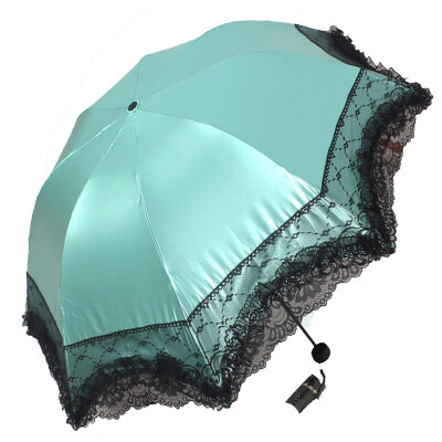 

【Jingdong Supermarket】 Paradise umbrella Ping Ting beauty black polyester color plastic three fold Mushroom Princess sunny umbrella umbrella bronze 33111E