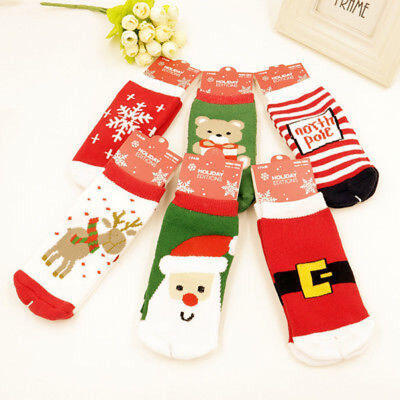 

4 Pair Ladies Girls Kids Christmas Socks Cotton Blend Xmas Fashion Funny Socks
