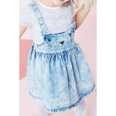 

Baby Girl Kids Overall Dress Suspender Skirt Summer Party Rabbit Dress Clothes