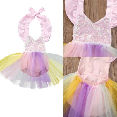 

AU Stock Toddler Baby Girls Princess Dress Party Tutu Lace Flower Romper Dress