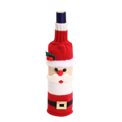 

Christmas Wine Bottle Cover Bag Santa Claus Snowman Champagne Wrap Clothes for Table Holiday Decorations Gift