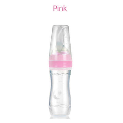 

1Pc Infant Baby Silicone Feeding With Spoon Feeder Food Rice Cereal Bottle CA