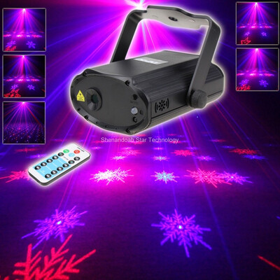 

ESHINY Remote Red Blue Laser 6 Snowflake Patterns Dance Disco Bar Family Party Xmas Stage DJ lighting Light Show T167