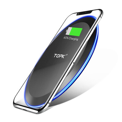 

TOPK 5W Wireless Charger for iPhone X Xs Max XR 8 Plus Wirless Wireless Charging Pad for Samsung S10 S9 Xiaomi Mi9