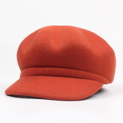

The children of the new autumn&winter wool beret octagonal cap Korean version of artistic&simple style 100 match the soli
