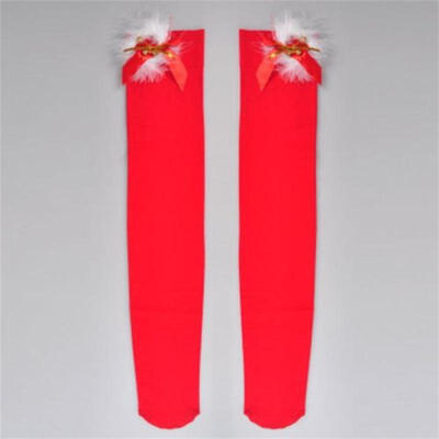 

Women XMAS Halloween Skeleton Costume Blood Stained Over Knee Socks Stockings