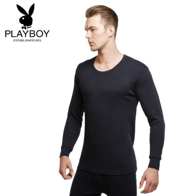 

Playboy Qiuyi Qiuku men&39s cotton base thin section thermal underwear set primer cotton sweater male 7121 Navy blue