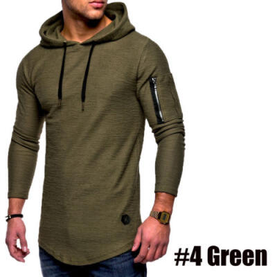 

Mens Long Sleeve Hoodie Muscle Sweatshirt Cool Hoody Tops GYM Sport Hoodies