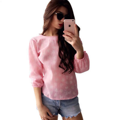 

UK STOCK Women Long Sleeve Tops Summer Beach Casual Loose Blouse Top T Shirt