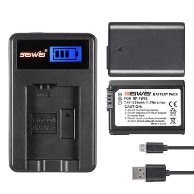 

NP-FW50 2 Pack 74V 1500mAh Rechargeable Li-ion Battery with LCD USB Charger Kit for Sony Alpha a7 II a7RII a7SII A3000 A500