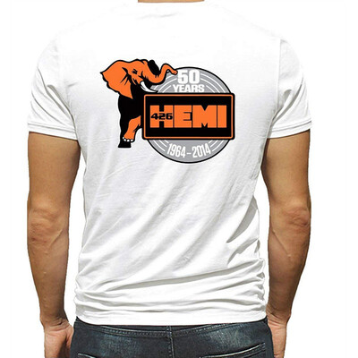 

50 Years 426 Hemi Mopar Auto Drag Racing Hot Rat Rod White Short Sleeve T-Shirt