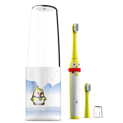 

Prooral childrens electric toothbrush baby child electric toothbrush standard with 2 soft hair brush head T2113 yellow enterprise Meng Goose