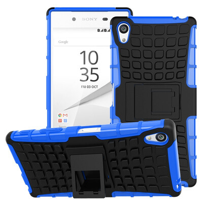 

Fivice Sony Z5 premiumZ5 PLUS Case TPU anti-fall tire pattern back clip bracket phone case