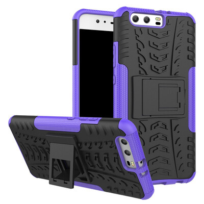 

Fivice Huawei P10 Plus Case TPU anti-fall tire pattern back clip bracket phone case