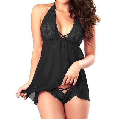 

Sexy-Womens Lace Lingerie Nightwear Underwear G-string Babydoll Sleepwear Dress