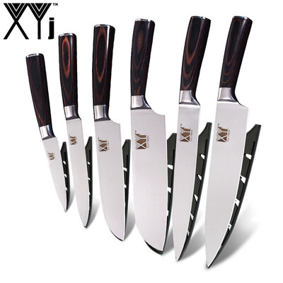 

XYJ japanese kitchen knives Imitation Damascus pattern chef knife Sharp Santoku Cleaver Slicing Utility Knives tool