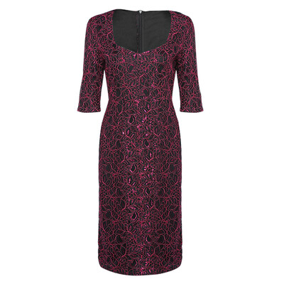 

Sexy Square Neck Half Sleeve Lace Crochet Slit Zipper Women Bodycon Dress