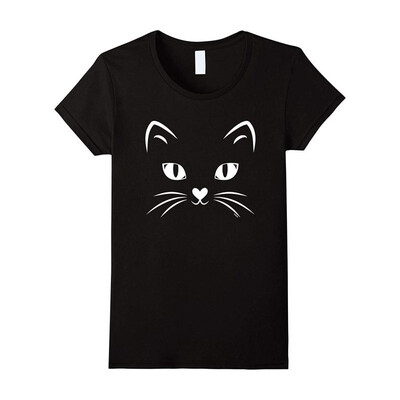 

Cat Face Black Cat Halloween Costume T-Shirt