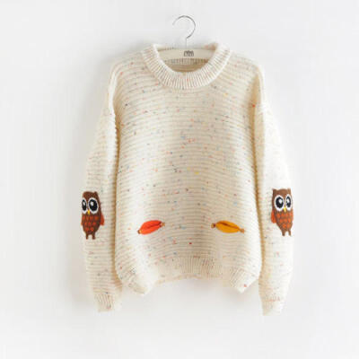 

US Women Casual O-Neck Knitwear Loose Cashmere Cardigan Sweater Pullover Clothes